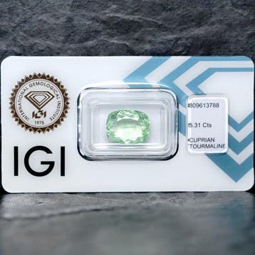 Zonder minimumprijs - 1 pcs Groen Paraiba toermalijn - 5.31, Nieuw