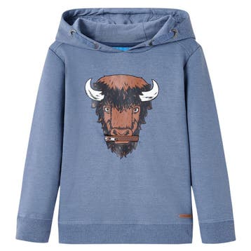 vidaXL Kindertrui met capuchon 116 gemêleerd blauw, Verzenden, Nieuw