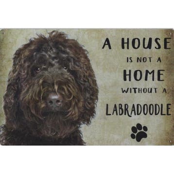 Wandbord - A House Is Not A Home Without A Labradoodle, Ophalen of Verzenden, Nieuw