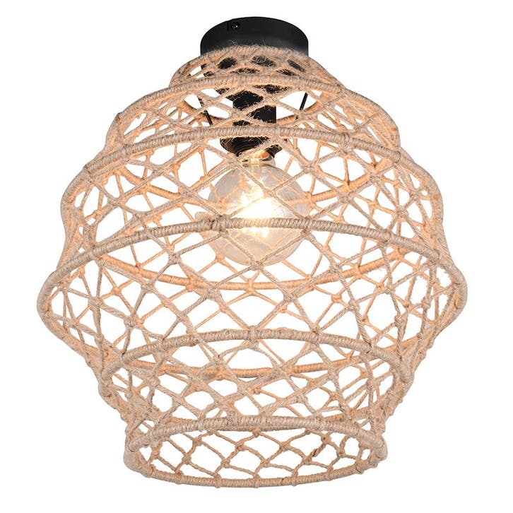 Bruine plafondlamp landelijk, Liduina, Huis en Inrichting, Lampen | Plafondlampen, Nieuw, Metaal, Ophalen of Verzenden