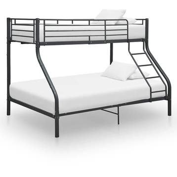 vidaXL Stapelbedframe metaal zwart 140x200 cm/90x200 cm, Huis en Inrichting, 90 cm, Eenpersoons, Verzenden, Zwart