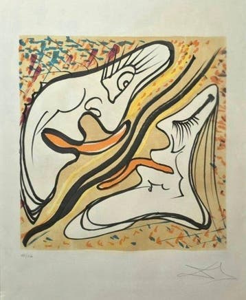 Salvador Dali (1904-1989) - Hallucinogenic Embrace. Abrazo