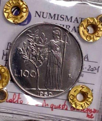 Italië, Republiek 100 Lire 1960 Minerva