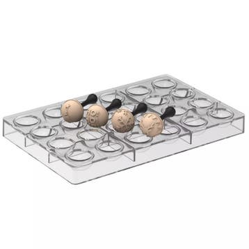 Silikomart Bonbonvorm Rond (24)+ChocoStamps Kerst (4) Ø3,1cm, Verzenden, Nieuw