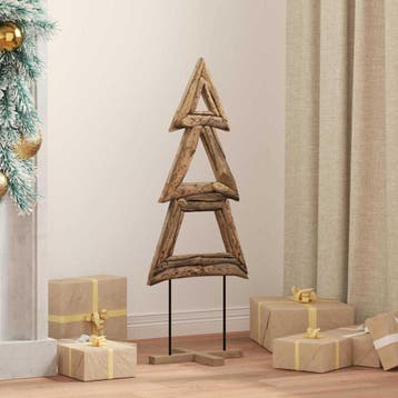vidaXL Kerstboom Bruin 90 cm Massief teakhout, Diversen, Verzenden, Nieuw