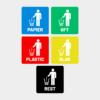 Afval stickers - afvalscheiding - set 5 stickers, Verzenden