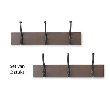 Set van 2 stuks kapstok - kledinghanger - muur - 3 haken, Huis en Inrichting, Woonaccessoires | Kapstokken, Verzenden, Nieuw