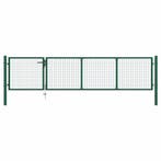 vidaXL Tuinpoort staal 350x75 cm groen, Tuin en Terras, Verzenden, Nieuw