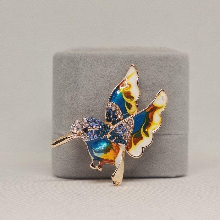 Argento 925. - Broche - Kolibrie., Antiek en Kunst, Curiosa en Brocante