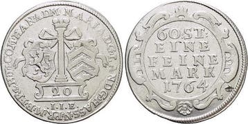 20 Kreuzer 1764 Hanau-muntenberg Wilhelm Ix von Hessen-ka..., Verzenden