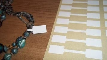 100 x Prijslabeltjes 10 x 54 mm – wit, voor o.a. ringen e., Ophalen of Verzenden, Nieuw