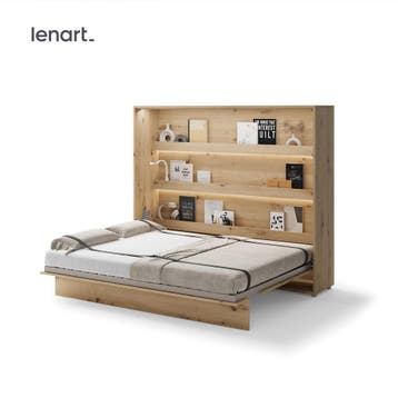 Lenart Bed Concept Horizontaal Opklapbed 160x200 - Eikenkleu, Nieuw