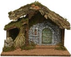 Kerststal MDF met schors en mos 32x17x27 cm per stuk, Ophalen of Verzenden, Nieuw