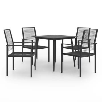 vidaXL 5-delige Tuinset, 4 zitplaatsen, Verzenden, Nieuw, Rvs
