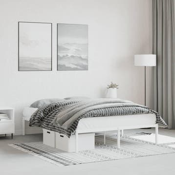vidaXL Bedframe metaal wit 140x200 cm, Huis en Inrichting, Verzenden, Wit, 140 cm, 200 cm