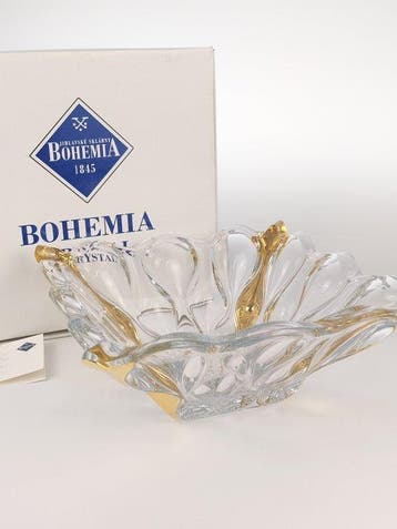 Tafelmiddenstuk - Oceaan - 24 kt goud - Loodvrij Boheems, Antiek en Kunst, Antiek | Glas en Kristal