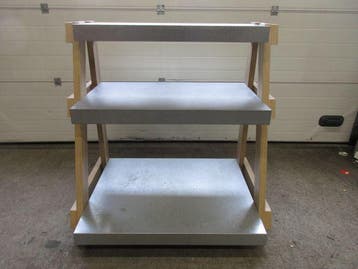 Bloemenrek met 3 etages, Display tafel, B115 x D80 x H118 cm, Gebruikt