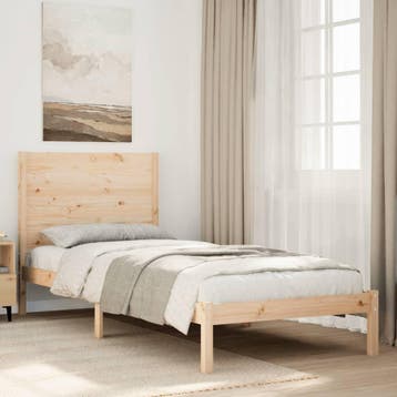 vidaXL Bedframe extra lang zonder matras massief hout 90x220, Huis en Inrichting, Eenpersoons, Bruin, Verzenden, Nieuw