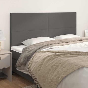 vidaXL Hoofdbord grijs 160x5x118/128 cm kunstleer, Verzenden, Nieuw, Grijs, Overige materialen
