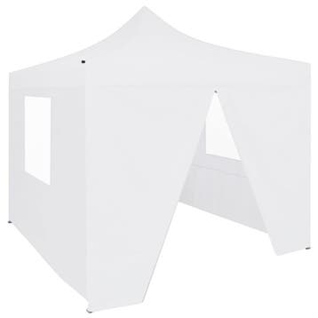 vidaXL Partytent met 4 zijwanden inklapbaar 3x3 m staal wit, Tuin en Terras, Partytenten, Verzenden, Nieuw, Partytent