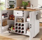 Keukeneiland met Klapblad, Lade en Kast – 137 cm Breed, Huis en Inrichting, Keuken | Keukenelementen, Verzenden, Nieuw