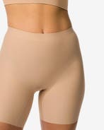 HEMA Medium corrigerende biker hoge taille beige, Verzenden, Beige