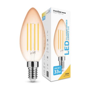 Modee LED Kaarslamp E14 4W 360lm 1800K Amber Niet-Dimbaar, Ophalen of Verzenden, Nieuw