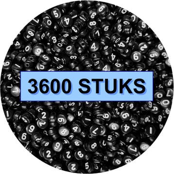 Fako Bijoux - Cijferkralen Rond Bulk - Number Beads - Acryl, Verzenden, Nieuw