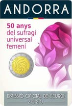 2 € commémorative Andorre Andorra 2 Euro 2020 50 Jahre Un, Postzegels en Munten, Munten | Europa | Euromunten, Verzenden
