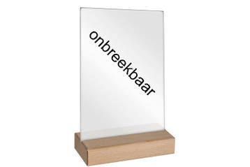 A5 Onbreekbare Kaarthouder Met Houten Voet - Beuken, Verzenden, Nieuw in verpakking, Etalage