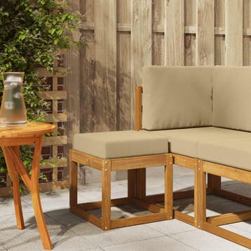 vidaXL Buitenstoolbank Massief Acaciahout Naturel, Verzenden, Nieuw
