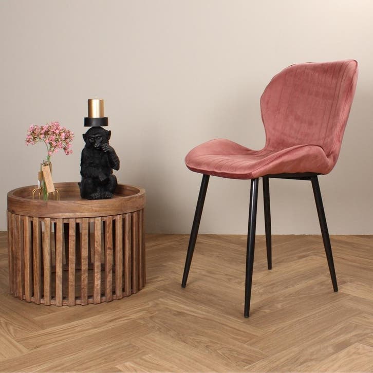 Eetkamerstoel  Velvet Roze - Armstoel Roze  - Stoel Roze, Huis en Inrichting, Stoelen, Nieuw, Ophalen of Verzenden