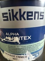 Sikkens Alpha Humitex - WIT - 5 liter SCHADE EMMER, Ophalen of Verzenden, Nieuw, Wit, Verf