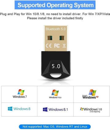 DrPhone B8 Bluetooth 5.0 Dongle - Windows Adapter Desktop PC, Ophalen of Verzenden, Zo goed als nieuw