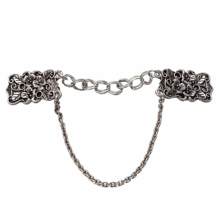 Fako Bijoux - Vestsluiting - Vestclip - Ketting - Rechthoek, Sieraden, Tassen en Uiterlijk, Broches, Verzenden