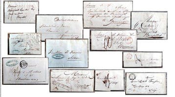Nederland 1836/1867 - 19e-eeuwse stampless omslagen &, Gestempeld