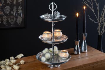 Design taartplateau ORIENT 47cm zilver in, Huis en Inrichting, Ophalen of Verzenden, Nieuw