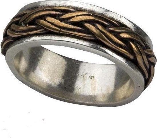 Keltische knoop 925 zilveren ring met brons maat 59, Sieraden, Tassen en Uiterlijk, Ringen, Verzenden
