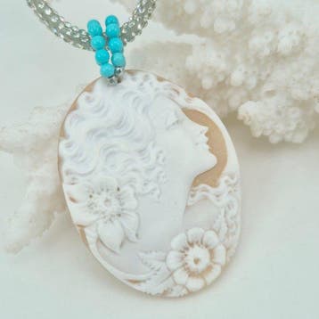 Zilver - Cameo - Cameo en Turkoois, Nieuw