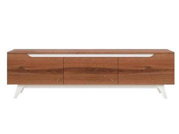 Rani - Tv meubel - Wit/okkernoot - 180 cm, Ophalen, 150 tot 200 cm, Nieuw, Minder dan 100 cm