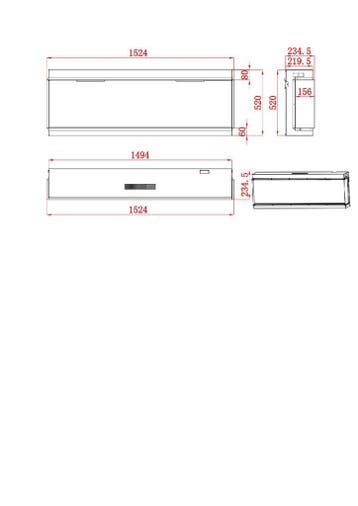 1,2 En 3 Zijdige Elektrische Haard 60 Inch 153 Cm Slim, Nieuw