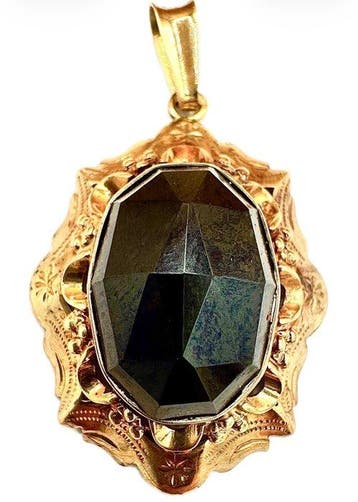 Hanger - 14 karaat Geel goud - Antieke granaat grenade, Sieraden, Tassen en Uiterlijk, Antieke sieraden