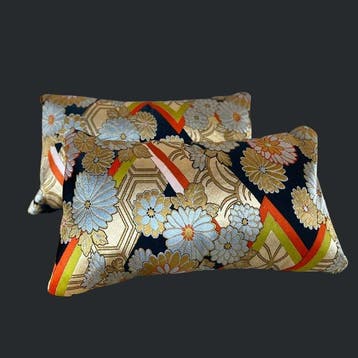Japanese Vintage Silk Obi - Gold Chrysanthemum & Kikko