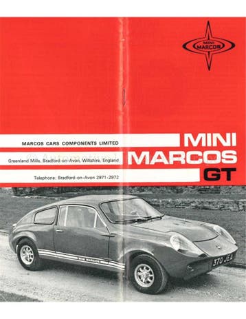 1969 MINI MARCOS GT ACCESSOIRES BROCHURE ENGELS, Nieuw, Author