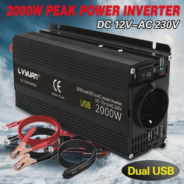 2000W Power Inverter 12V DC naar 230V AC met EU-stopcontact, Verzenden, Nieuw