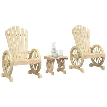 vidaXL 3-delige Loungeset massief vurenhout, Verzenden, Nieuw, Hout, Loungeset