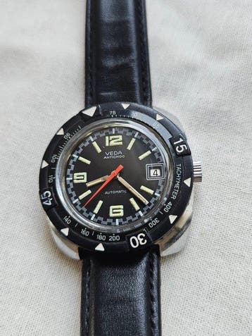 Veda - Antichoc Vintage Diver - Zonder minimumprijs - Heren, Nieuw