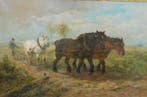 Henry Schouten (1857-1927) - Paarden met ploeg