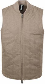 Profuomo Herringbone Bodywarmer Sand maat 54 Heren, Maat 52/54 (L), Verzenden, Beige, Nieuw