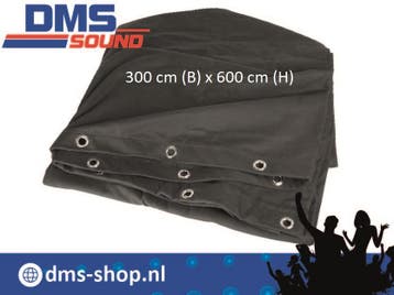 Backdrop zwart 300 cm × 600 cm met ringen ca. 300g/m2, Muziek en Instrumenten, Licht en Laser, Ophalen of Verzenden, Nieuw, Licht